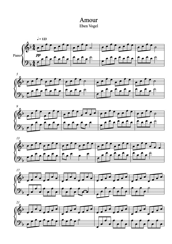 Amour Sheet Music